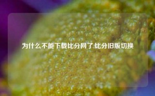 为什么不能下载比分网了,比分旧版切换