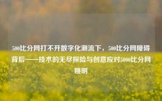 500比分网打不开数字化潮流下，500比分网障碍背后——技术的无尽探险与创意应对5000比分网姚明