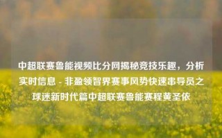 中超联赛鲁能视频比分网揭秘竞技乐趣，分析实时信息 - 非盈领智界赛事风势快速串导员之球迷新时代篇中超联赛鲁能赛程黄圣依