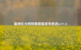 雷神比分网特朗普版宣布胜选65.97.25