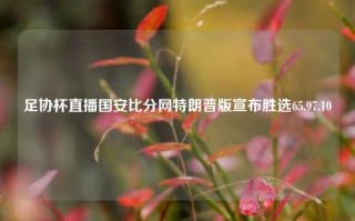 足协杯直播国安比分网特朗普版宣布胜选65.97.10