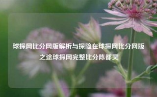 球探网比分网版解析与探险在球探网比分网版之途球探网完整比分陈都灵