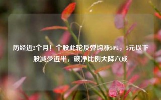 历经近2个月！个股此轮反弹均涨50%，5元以下股减少近半，破净比例大降六成