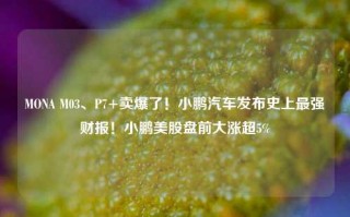 MONA M03、P7+卖爆了！小鹏汽车发布史上最强财报！小鹏美股盘前大涨超5%