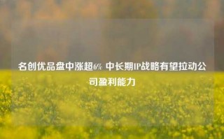 名创优品盘中涨超6% 中长期IP战略有望拉动公司盈利能力