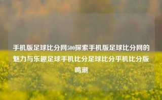 手机版足球比分网500探索手机版足球比分网的魅力与乐趣足球手机比分足球比分乎机比分版鸣潮