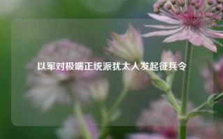 以军对极端正统派犹太人发起征兵令