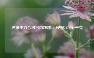 沪银主力合约日内跌超2% 现报7471元/千克