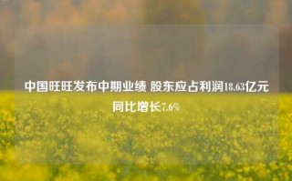 中国旺旺发布中期业绩 股东应占利润18.63亿元同比增长7.6%