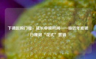 下调起购门槛，延长申赎时间……临近年底银行理财“花式”营销