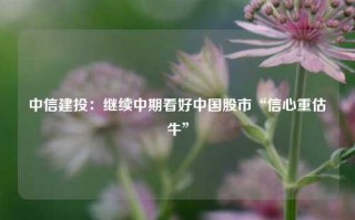 中信建投：继续中期看好中国股市“信心重估牛”