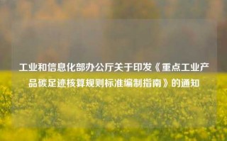 工业和信息化部办公厅关于印发《重点工业产品碳足迹核算规则标准编制指南》的通知