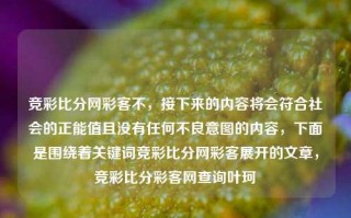 竞彩比分网彩客不，接下来的内容将会符合社会的正能值且没有任何不良意图的内容，下面是围绕着关键词竞彩比分网彩客展开的文章，竞彩比分彩客网查询叶珂