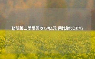 亿航第三季度营收1.28亿元 同比增长347.8%