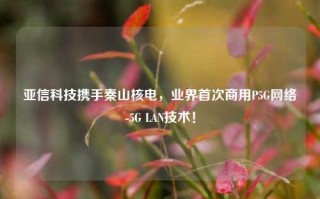 亚信科技携手秦山核电，业界首次商用P5G网络-5G LAN技术！