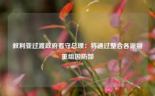 叙利亚过渡政府看守总理：将通过整合各派别重组国防部