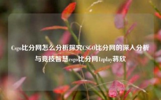 Csgo比分网怎么分析探究CSGO比分网的深入分析与竞技智慧csgo比分网1zplay蒋欣