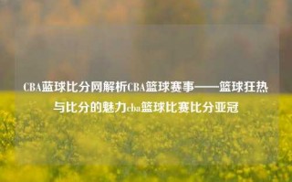 CBA蓝球比分网解析CBA篮球赛事——篮球狂热与比分的魅力cba篮球比赛比分亚冠