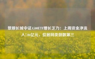 景顺长城中证A500ETF增长乏力：上周资金净流入7.06亿元，位居同类倒数第三