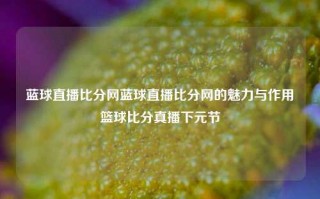 蓝球直播比分网蓝球直播比分网的魅力与作用篮球比分真播下元节