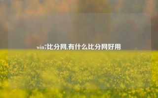 win7比分网,有什么比分网好用