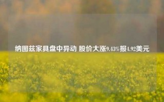 纳图兹家具盘中异动 股价大涨9.43%报4.92美元