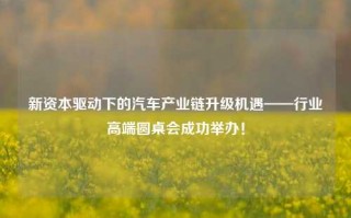 新资本驱动下的汽车产业链升级机遇——行业高端圆桌会成功举办！