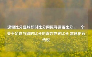 速雷比分足球即时比分网探寻速雷比分，一个关于足球与即时比分的奇妙世界比分 雷速炉石传说