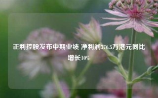 正利控股发布中期业绩 净利润376.5万港元同比增长10%