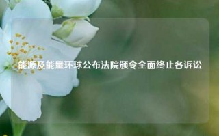 能源及能量环球公布法院颁令全面终止各诉讼