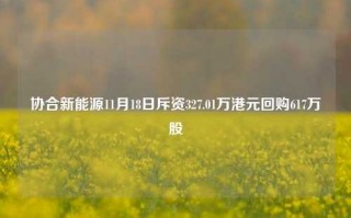 协合新能源11月18日斥资327.01万港元回购617万股