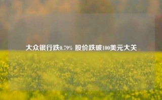 大众银行跌0.79% 股价跌破100美元大关