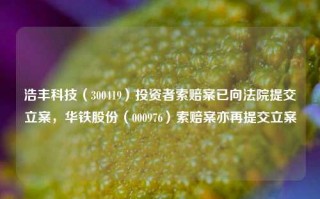 浩丰科技（300419）投资者索赔案已向法院提交立案，华铁股份（000976）索赔案亦再提交立案