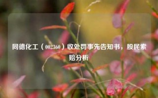 同德化工（002360）收处罚事先告知书，股民索赔分析