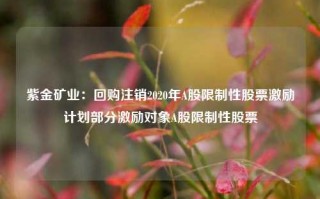 紫金矿业：回购注销2020年A股限制性股票激励计划部分激励对象A股限制性股票