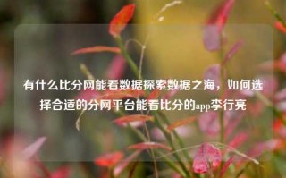 有什么比分网能看数据探索数据之海，如何选择合适的分网平台能看比分的app李行亮