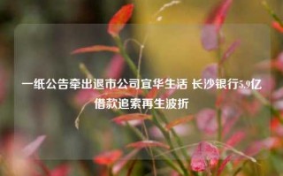 一纸公告牵出退市公司宜华生活 长沙银行5.9亿借款追索再生波折