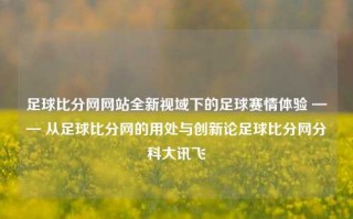 足球比分网网站全新视域下的足球赛情体验 —— 从足球比分网的用处与创新论足球比分网分科大讯飞