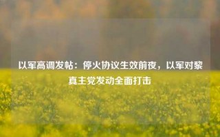 以军高调发帖：停火协议生效前夜，以军对黎真主党发动全面打击