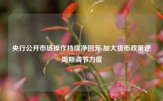 央行公开市场操作持续净回笼 加大货币政策逆周期调节力度