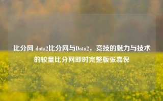 比分网 dota2比分网与Dota2，竞技的魅力与技术的较量比分网即时完整版张嘉倪