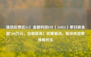 强劲反弹近5%！金融科技ETF（159851）单日吸金超7100万元，份额新高！政策驱动，板块或迎戴维斯双击