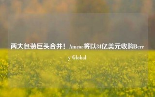 两大包装巨头合并！Amcor将以84亿美元收购Berry Global