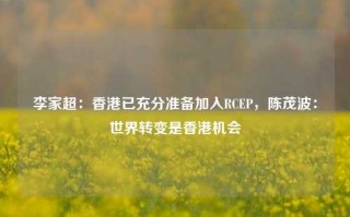 李家超：香港已充分准备加入RCEP，陈茂波：世界转变是香港机会