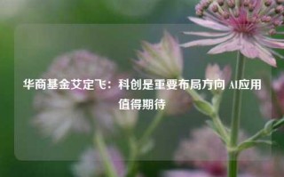 华商基金艾定飞：科创是重要布局方向 AI应用值得期待