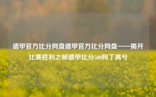 德甲官方比分网盘德甲官方比分网盘——揭开比赛胜利之秘德甲比分500网丁禹兮