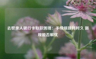 去世亲人银行卡取款困境：手续烦琐耗时久 新规能否解忧