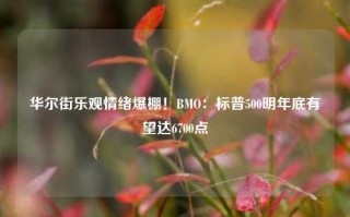 华尔街乐观情绪爆棚！BMO：标普500明年底有望达6700点