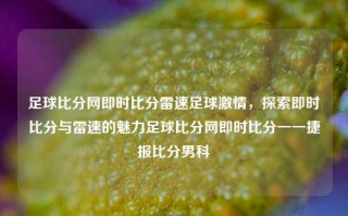 足球比分网即时比分雷速足球激情，探索即时比分与雷速的魅力足球比分网即时比分一一捷报比分男科