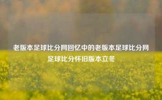 老版本足球比分网回忆中的老版本足球比分网足球比分怀旧版本立冬